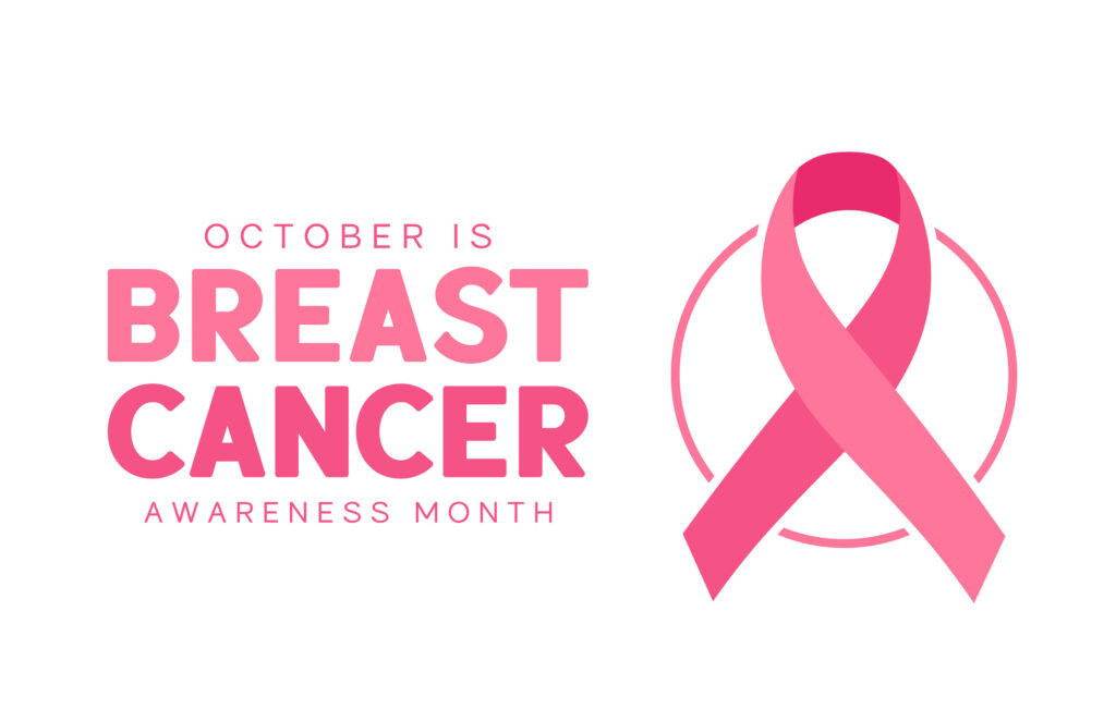 Breast Cancer Awareness Month card, banner. October.